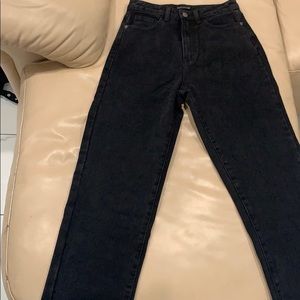 High waisted black mom jeans